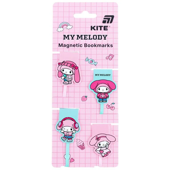 Закладка для книжок магніт "Melody" у наборі 4 штуки Kite