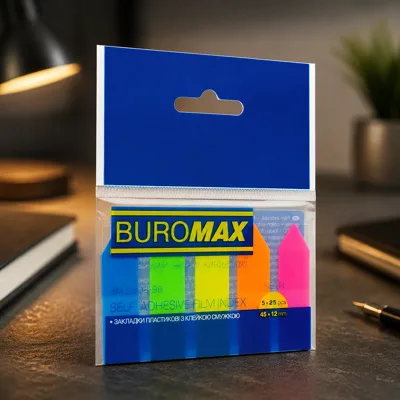 Закладки-флажки пласт. стрілки BM.2308-98 Neon 12*45мм 5 кольорів