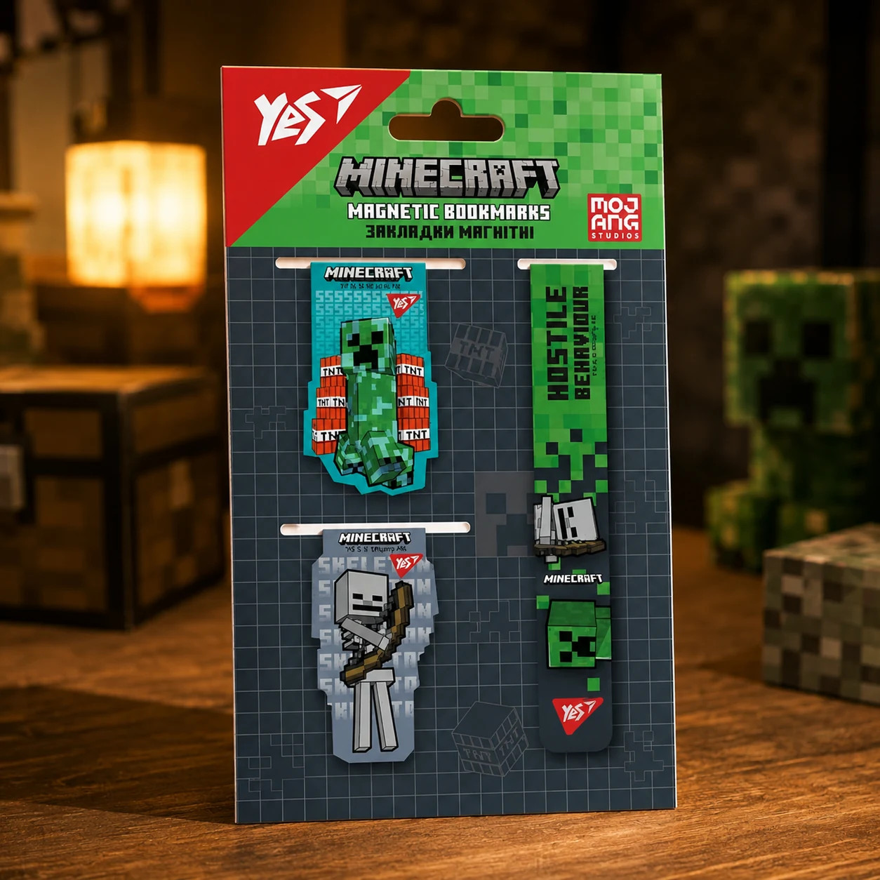 Закладки магнітні Yes Minecraft 3 шт 708347 — Альбоми, атласи, папір