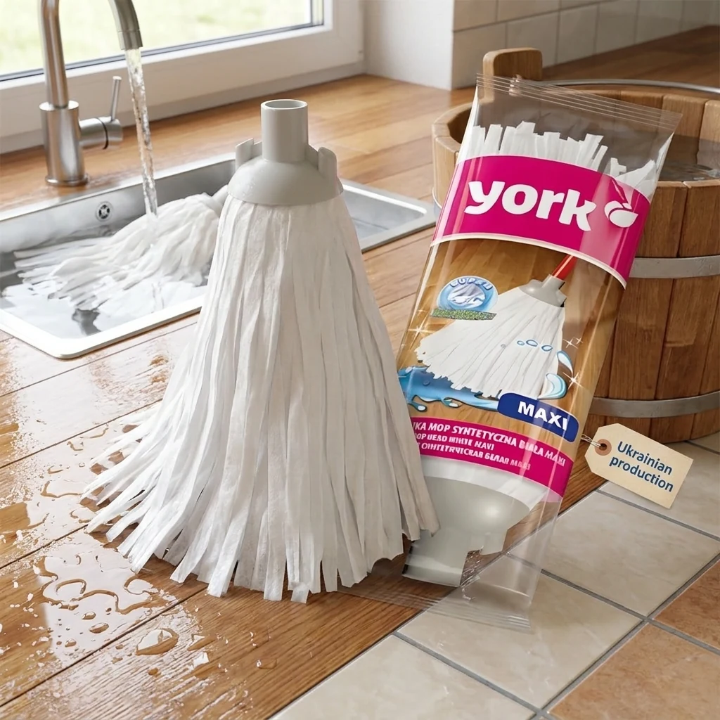 Запаска до швабри York синтетика біла Maxi 120г 078020
