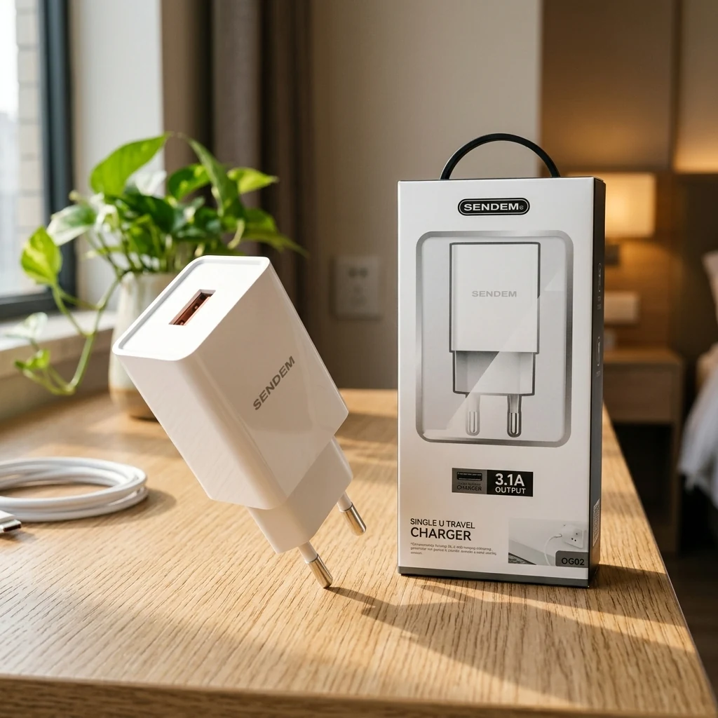 Зарядний пристрій від мережі SENDEM OG02 1USB/3,1A White