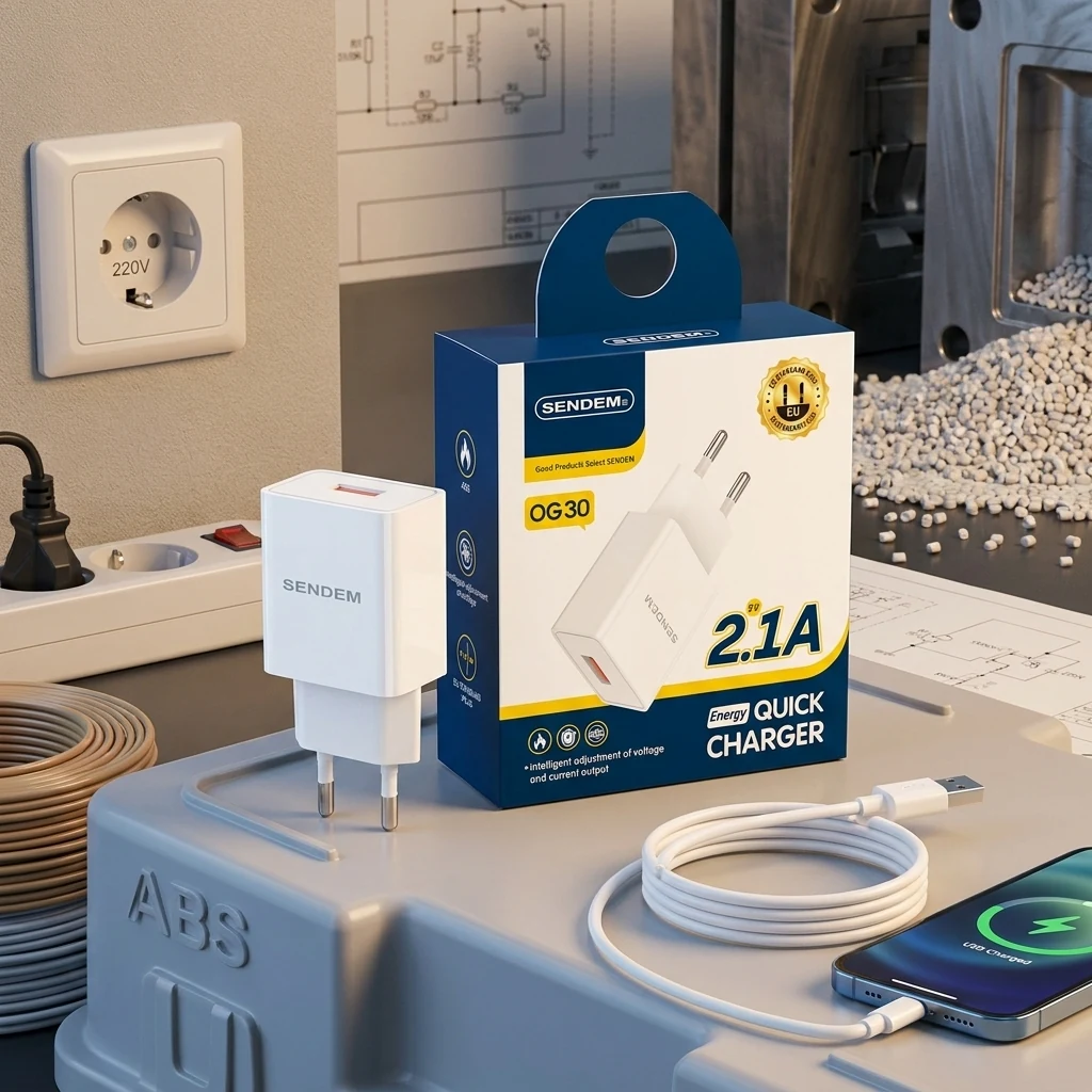 Зарядний пристрій від мережі SENDEM OG30 1USB/2,1A White