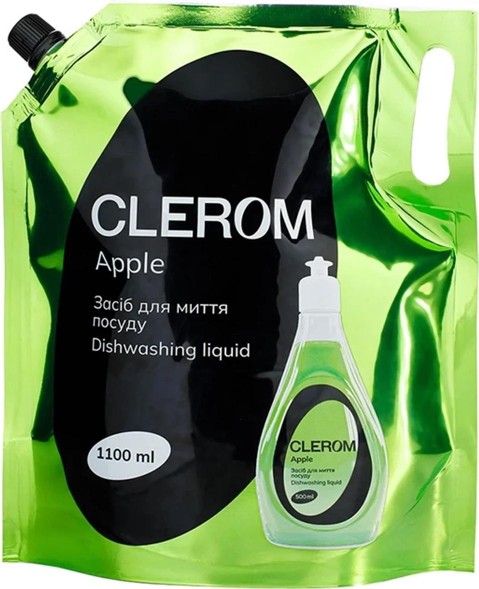 Засіб для миття посуду Clerom Apple 1,1л дой-пак 20067 — фото 2