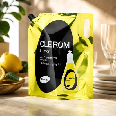 Засіб для миття посуду Clerom Lemon 1,1л дой-пак 20036