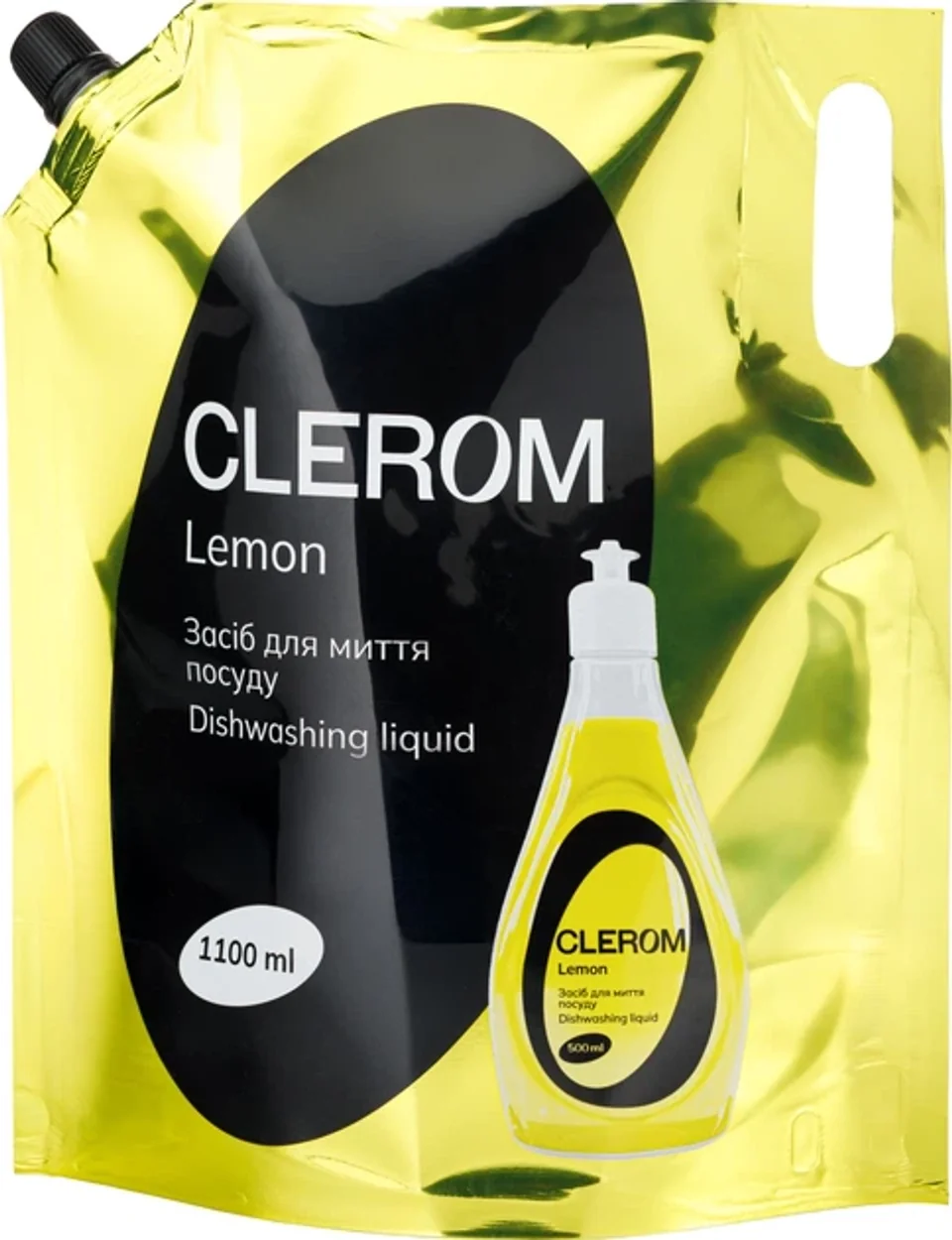 Засіб для миття посуду Clerom Lemon 1,1л дой-пак 20036 — фото 2