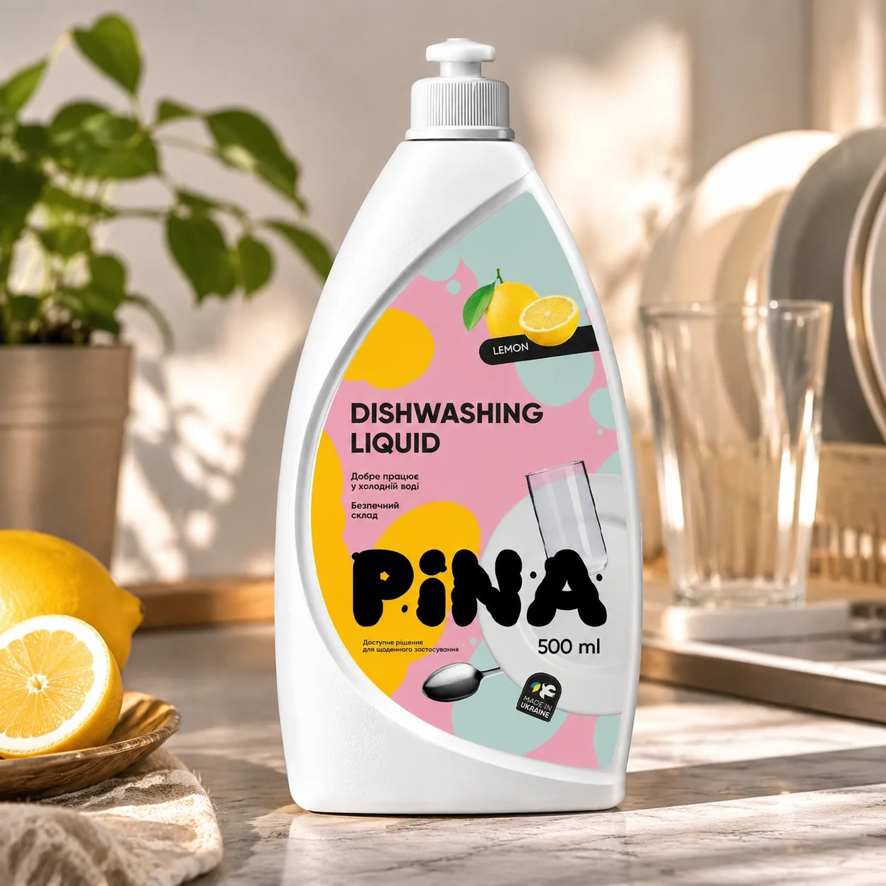 Засіб для миття посуду PINA Lemon 500мл 20579 — 