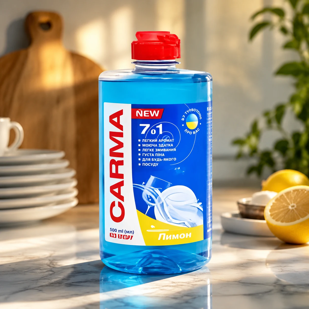 Carma Засіб для миття посуду Лимон 500мл — Побутова хімія