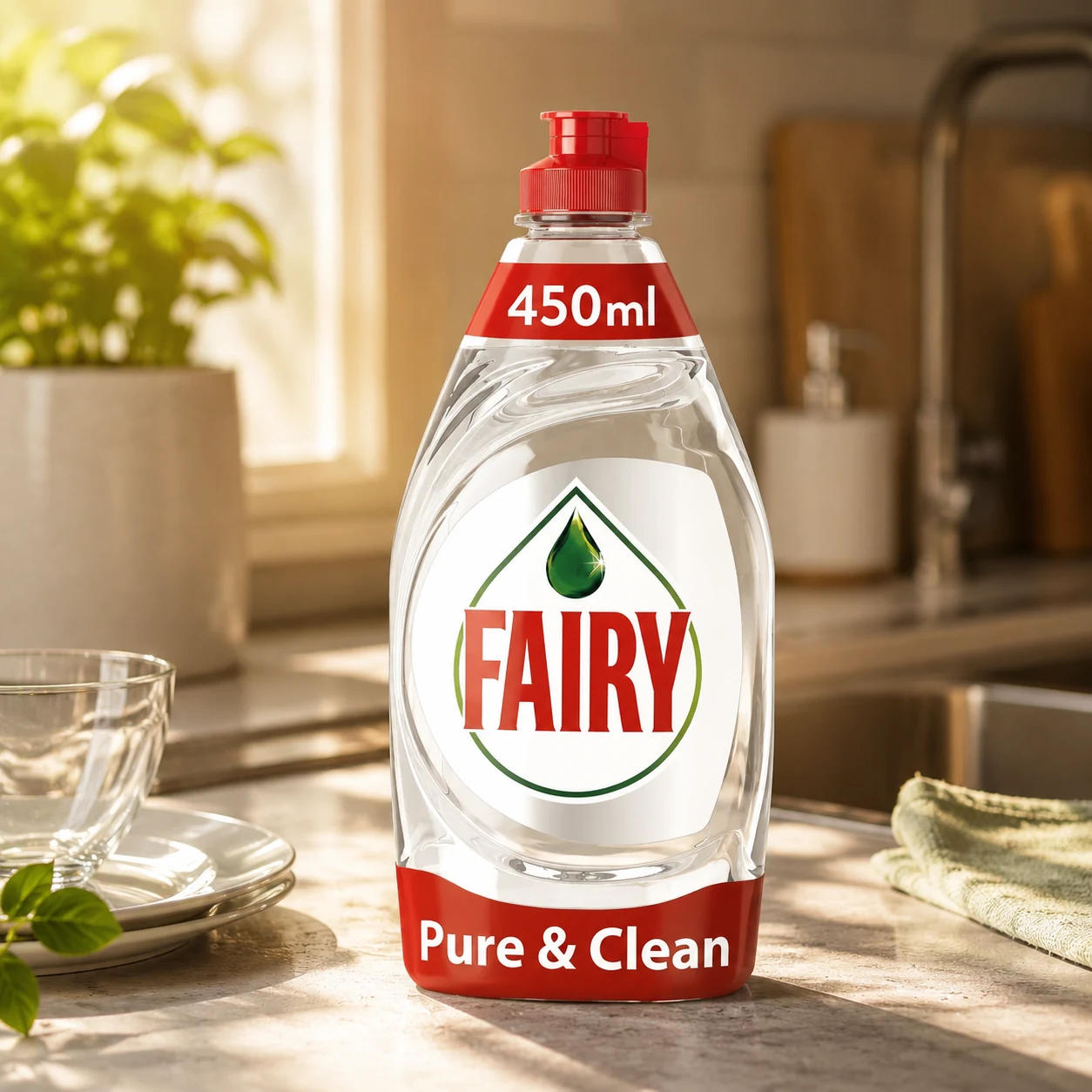 Fairy Pure & Clean засіб для миття посуду 450мл — Побутова хімія