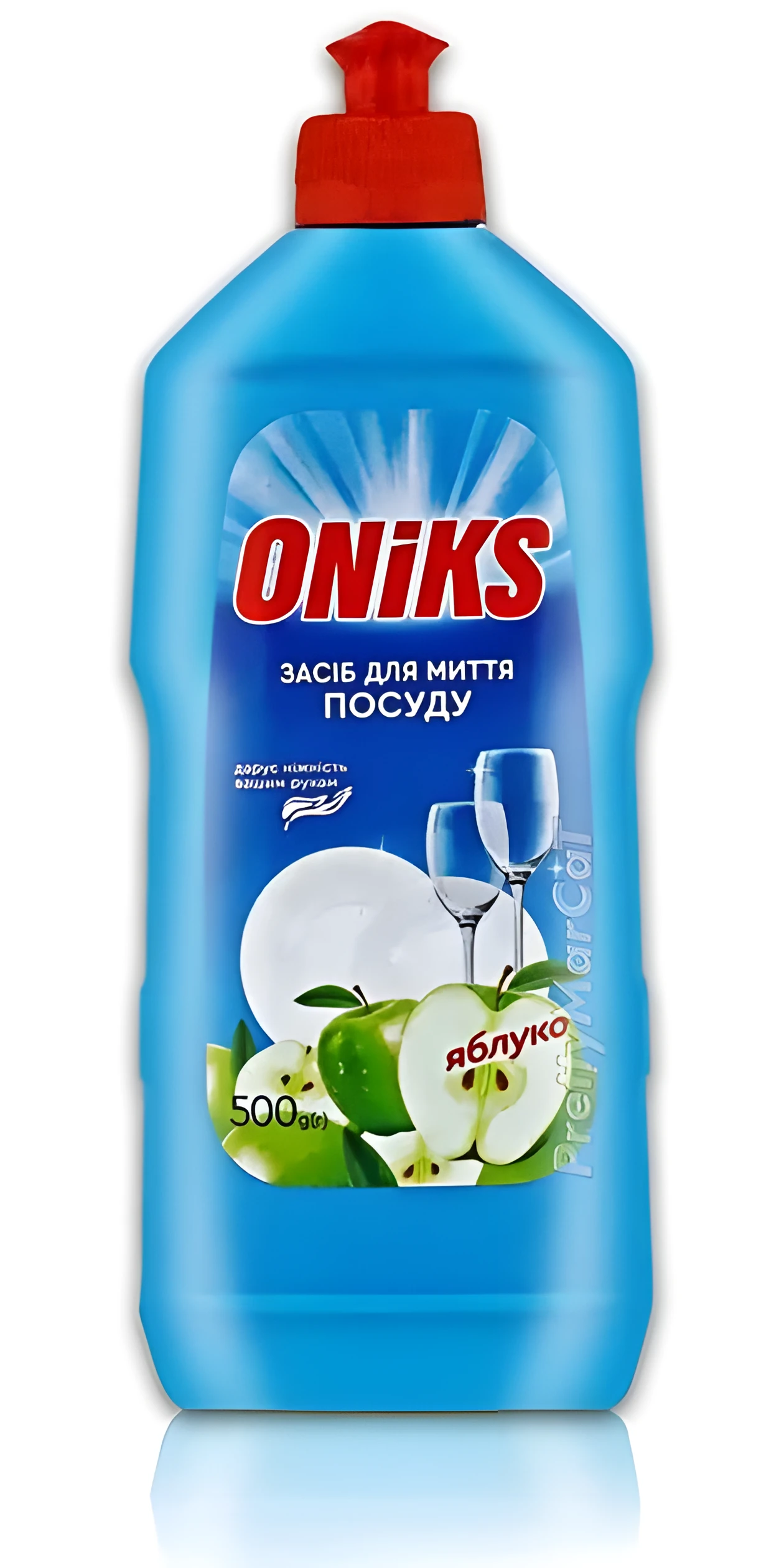Засіб для миття посуду Oniks зелене яблуко 0,5л — Побутова хімія
