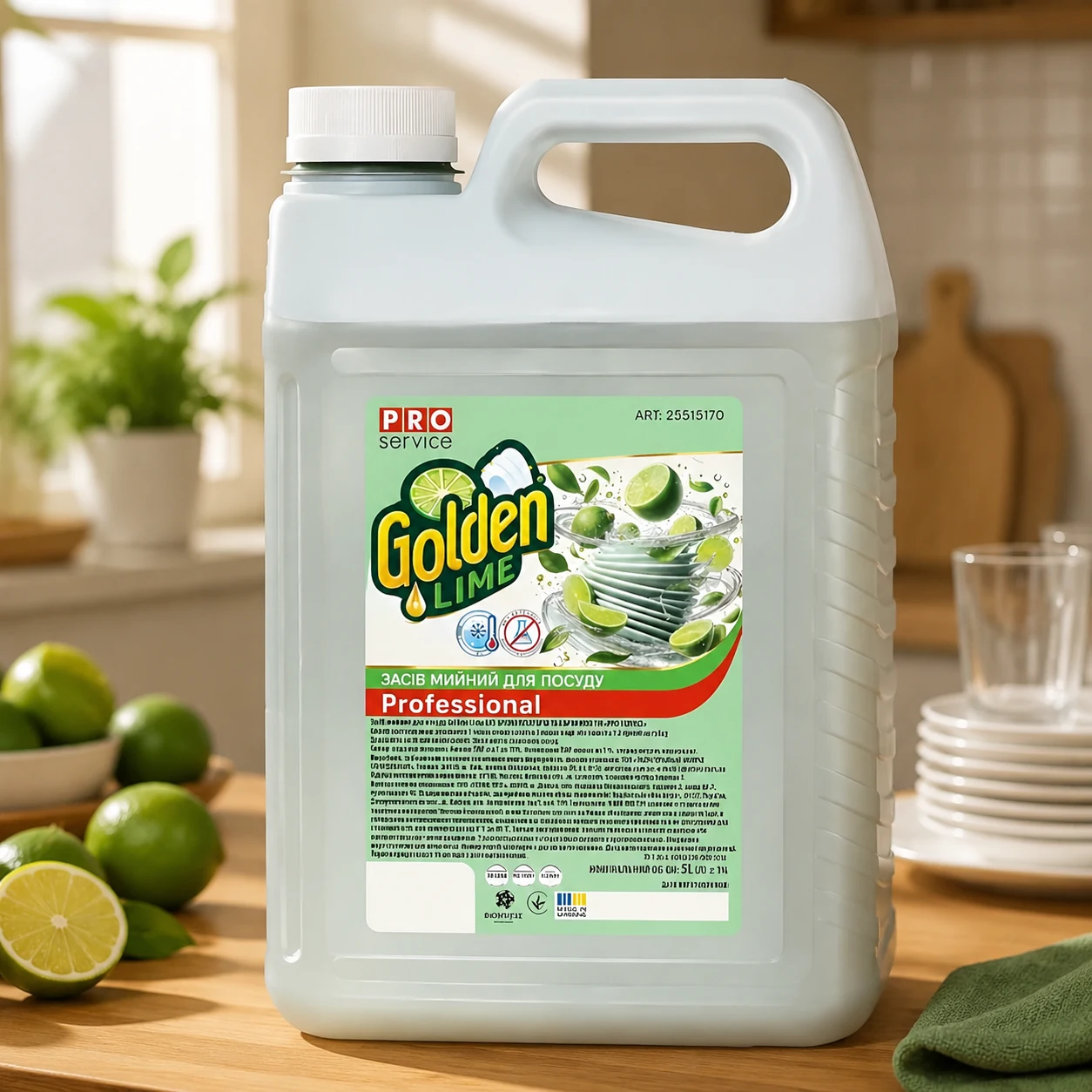 PROGolden Lime засіб для миття посуду 5л — Побутова хімія