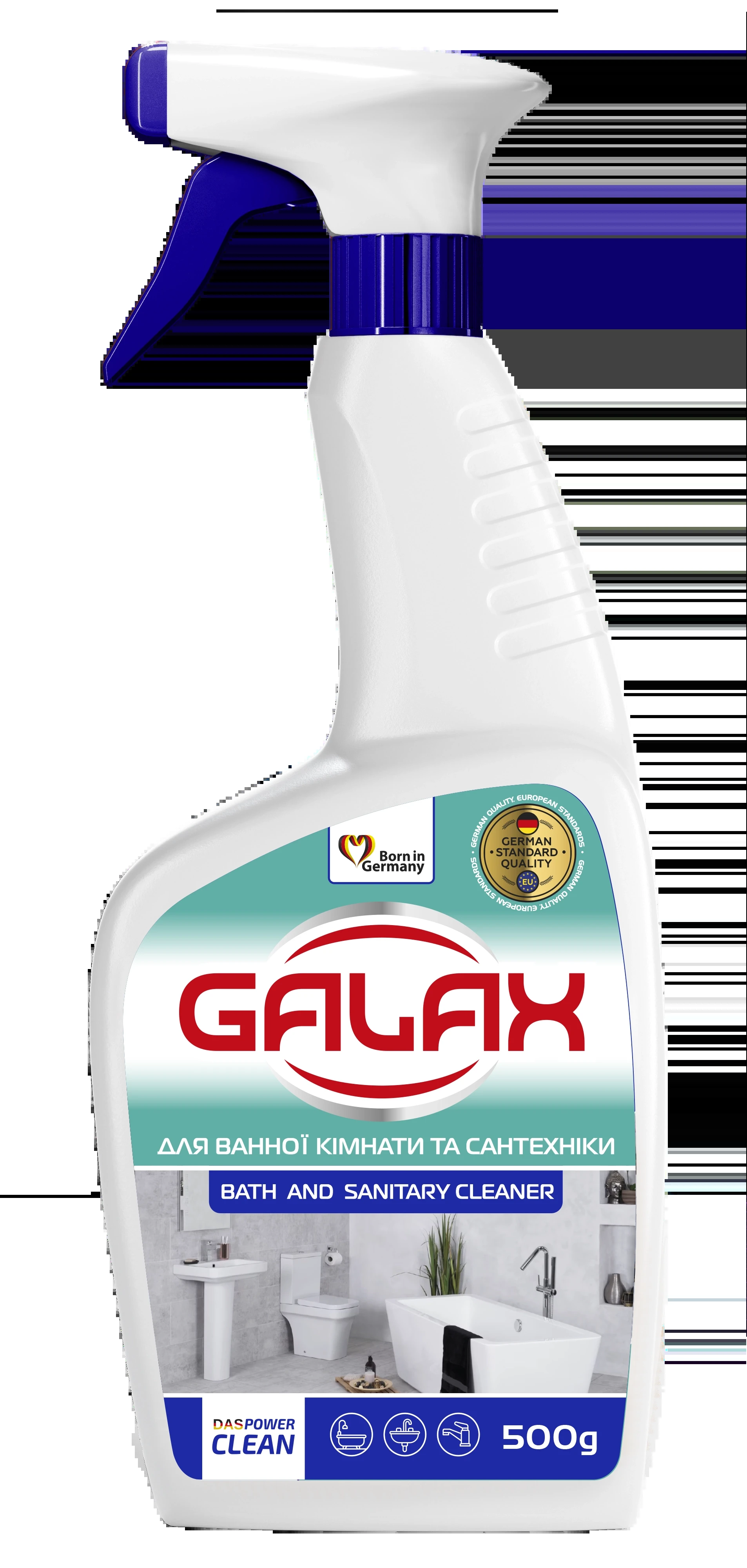 Засіб для миття ванної кімнати та сантехніки GALAX das PowerClean 500г 1522