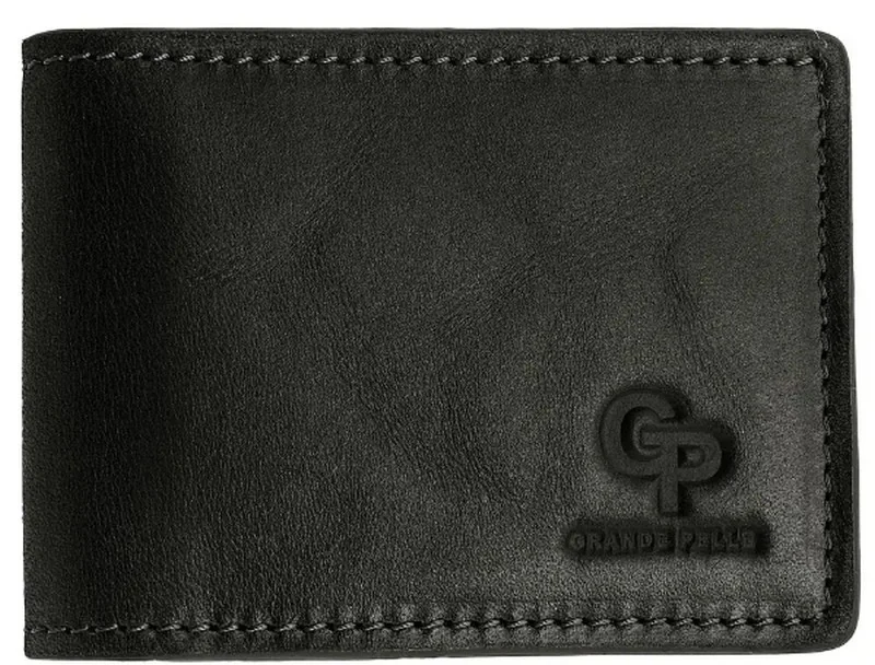 Затискач для грошей (Grande Pelle) чорний 11*7 см