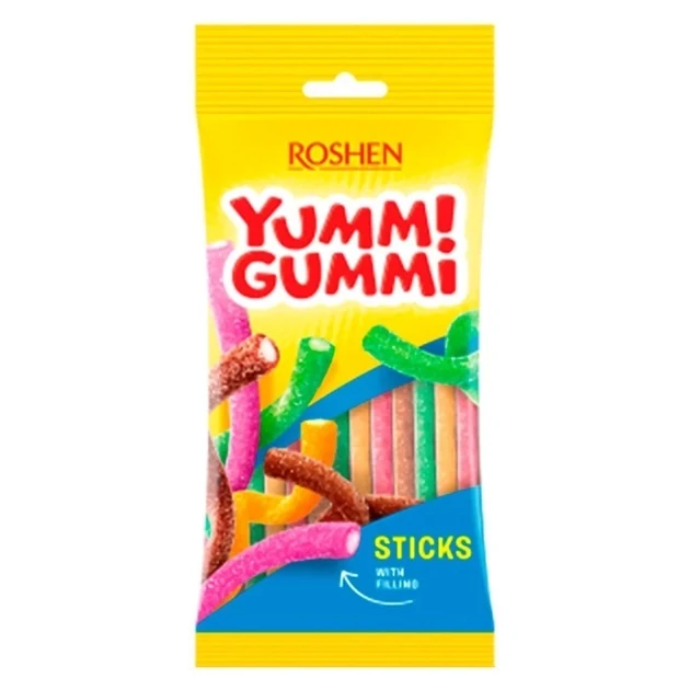 Желейні цукерки Yummi Gummi Sour Sticks Roshen ВКФ 70г /40шт 36257 — фото 2