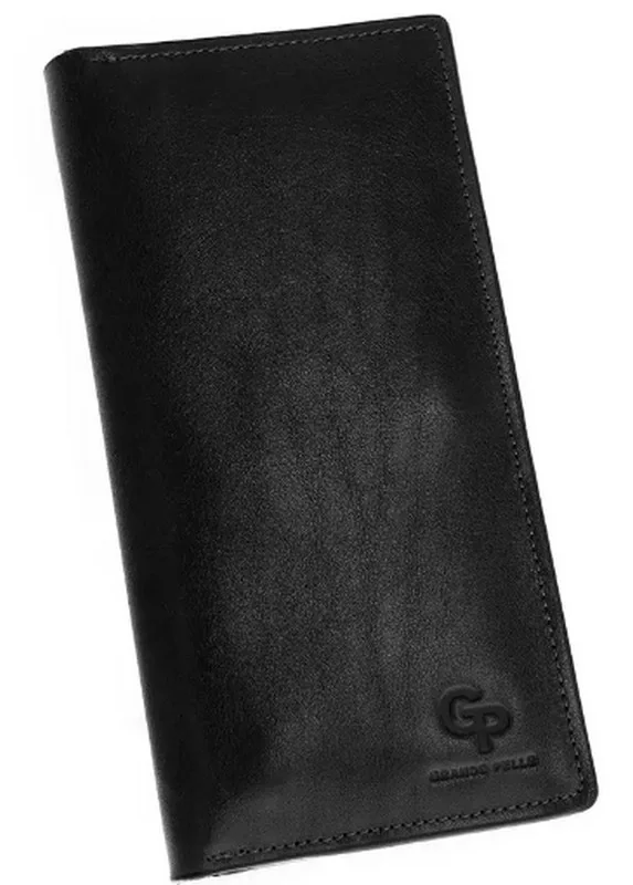 Жіночий портмоне 19,5*10см натуральна шкіра чорний Grande Pelle