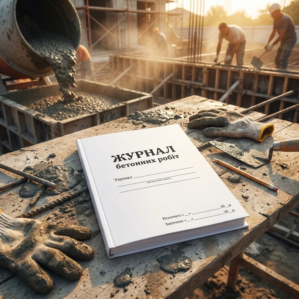 Журнал бетонних робіт.А4 48 сторін.Журнали з будівництва