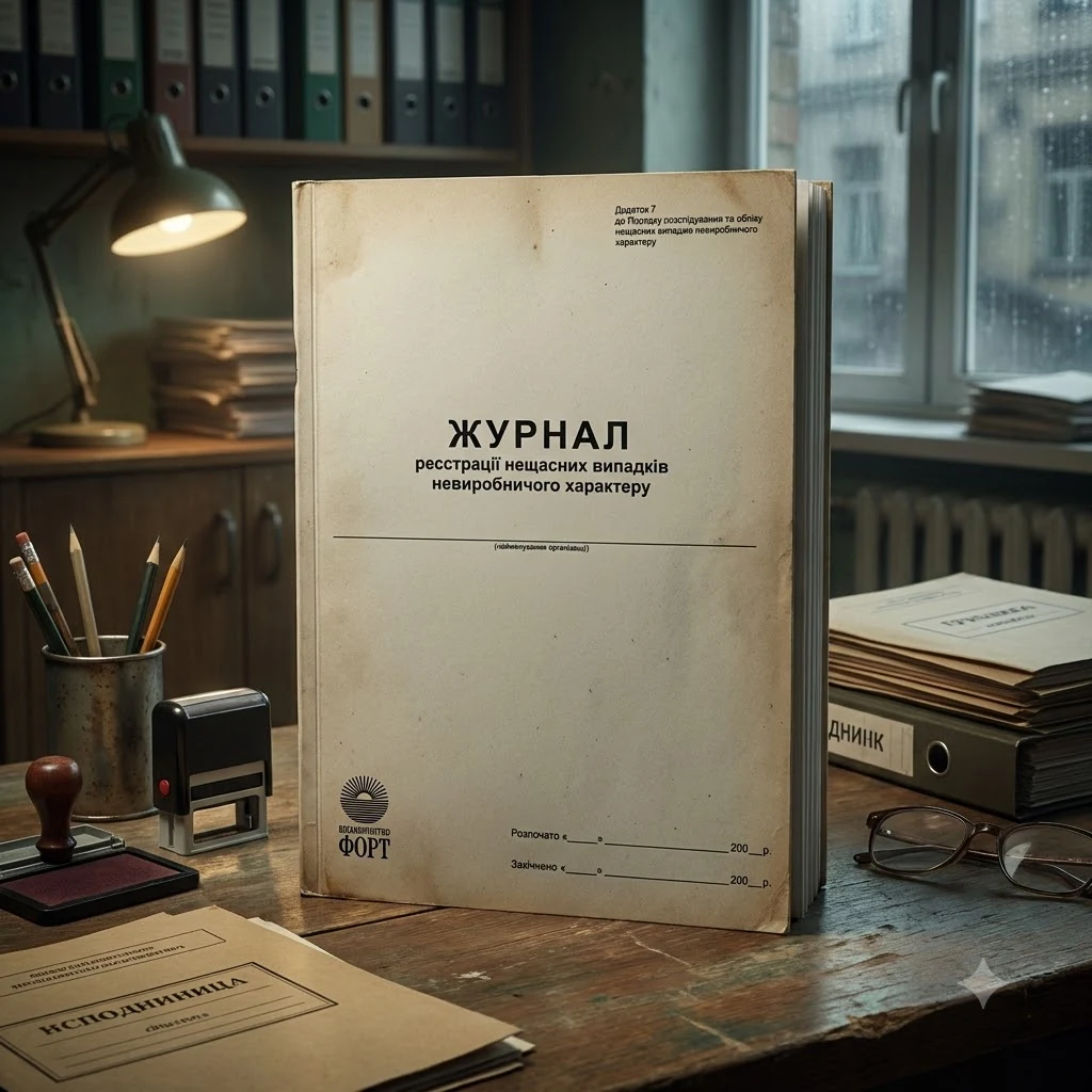 Журнал реестрації нещасних випадків невиробничого характеру.А4 48 сторін.Журнали з охорони праці
