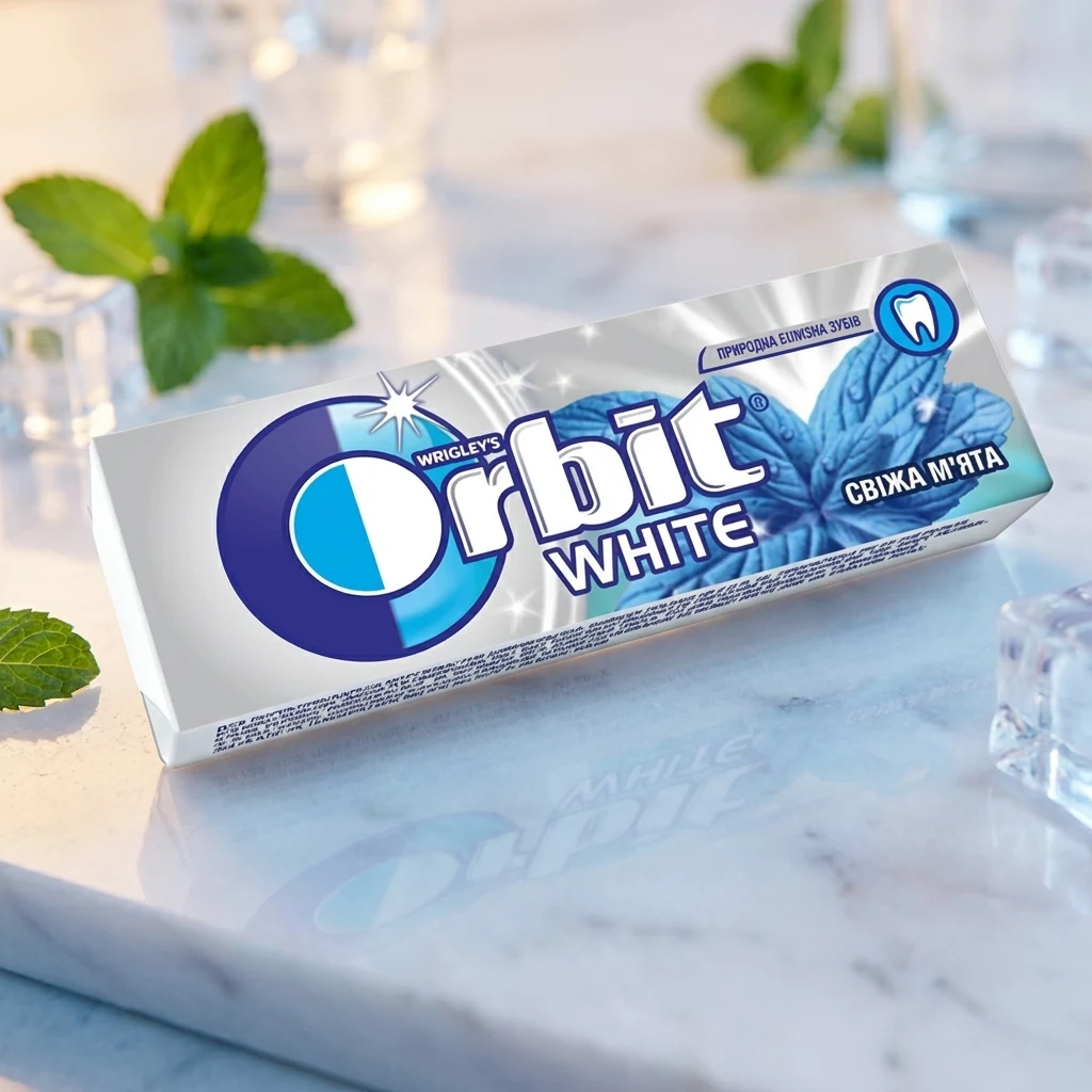 Жувальна гумка ORBIT Освiжаюча мята 14г — Продукти та напої