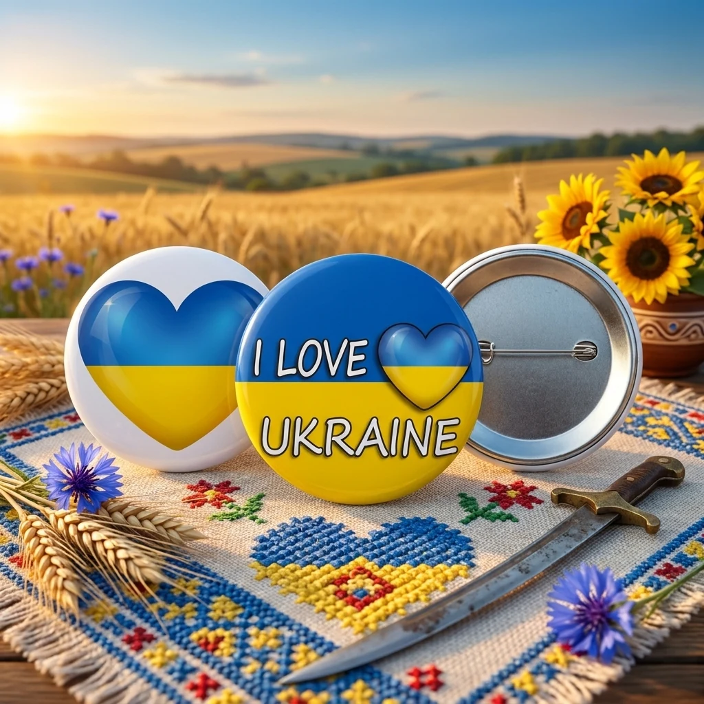 Значок метал."Україна" 4,3 см