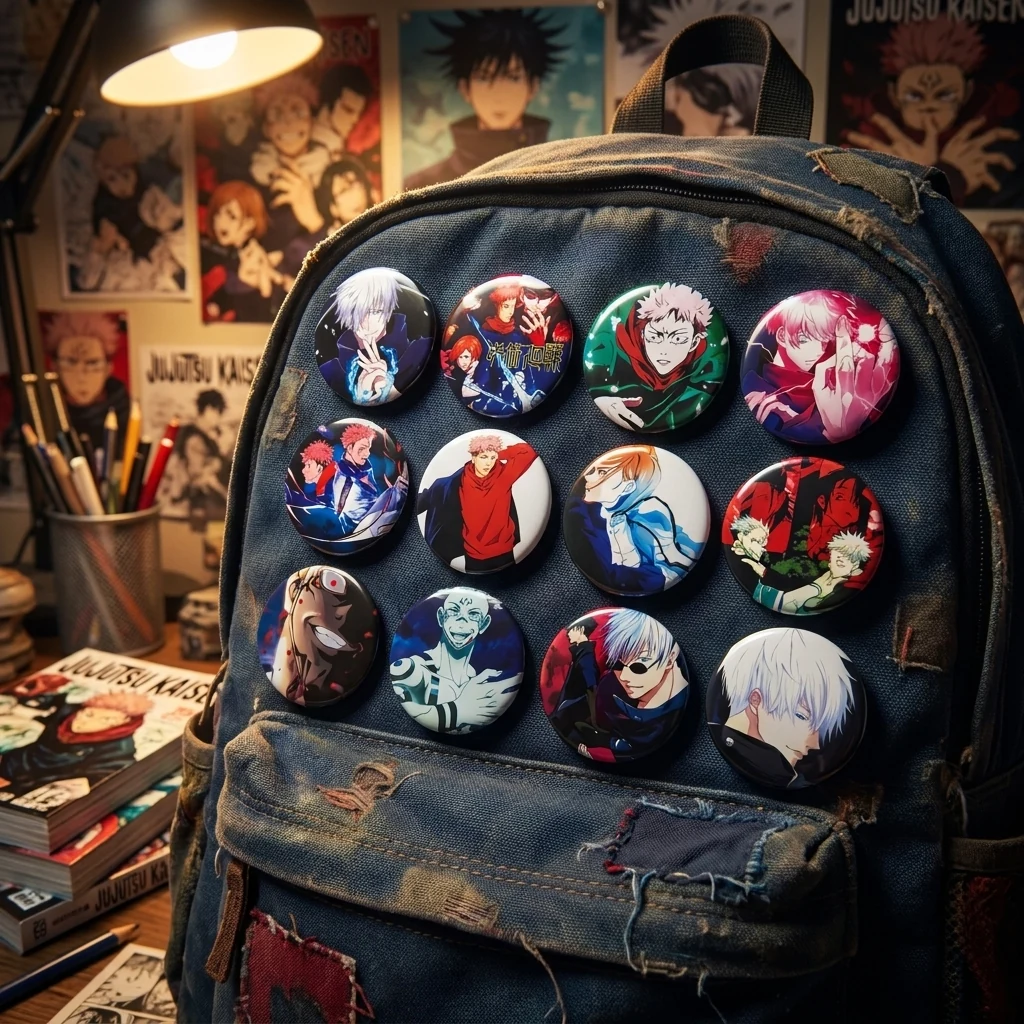 Значок металевий (шпилька) на рюкзак 55 мм ANIME