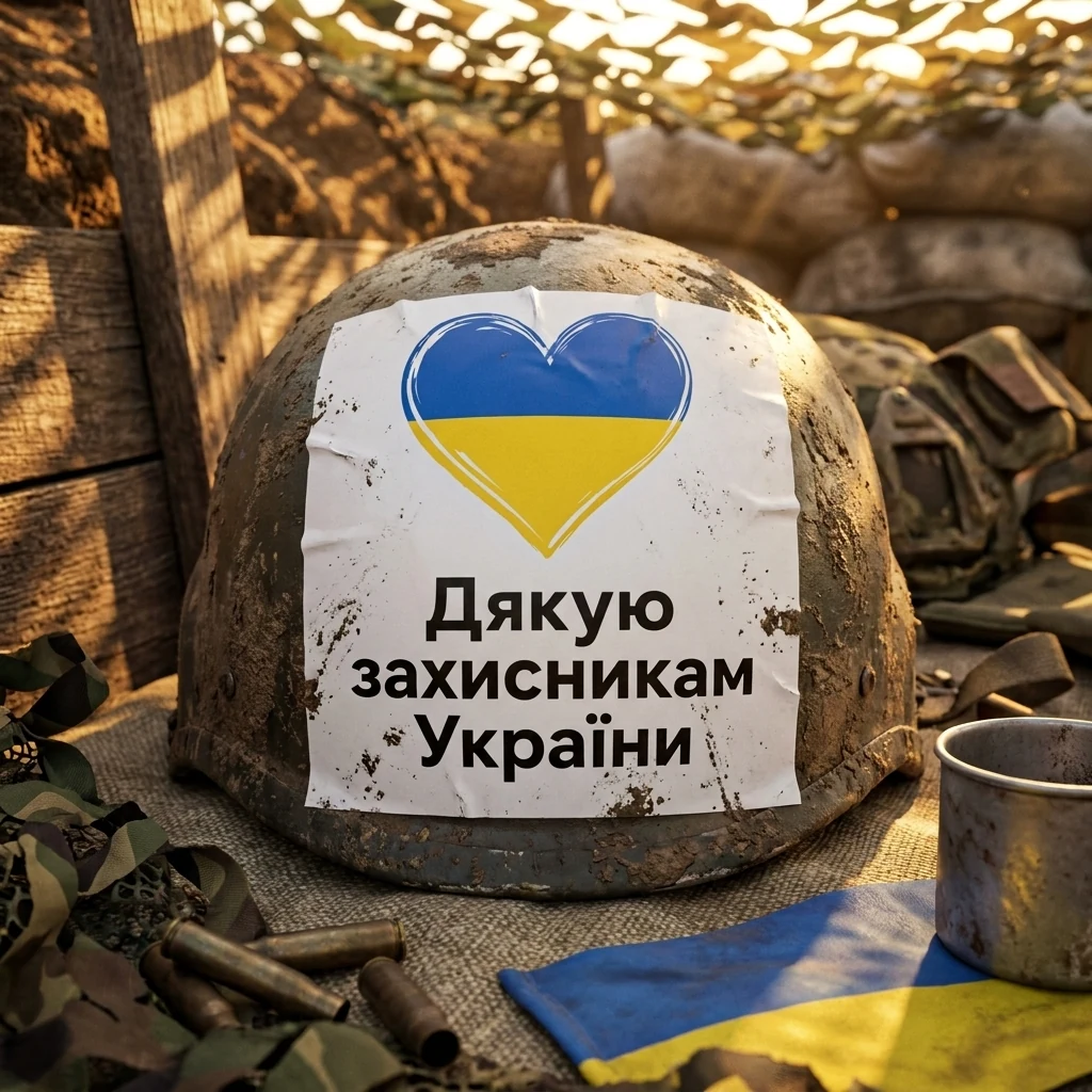 Знак:Дякую захисникам України. 150 мм, наклейка