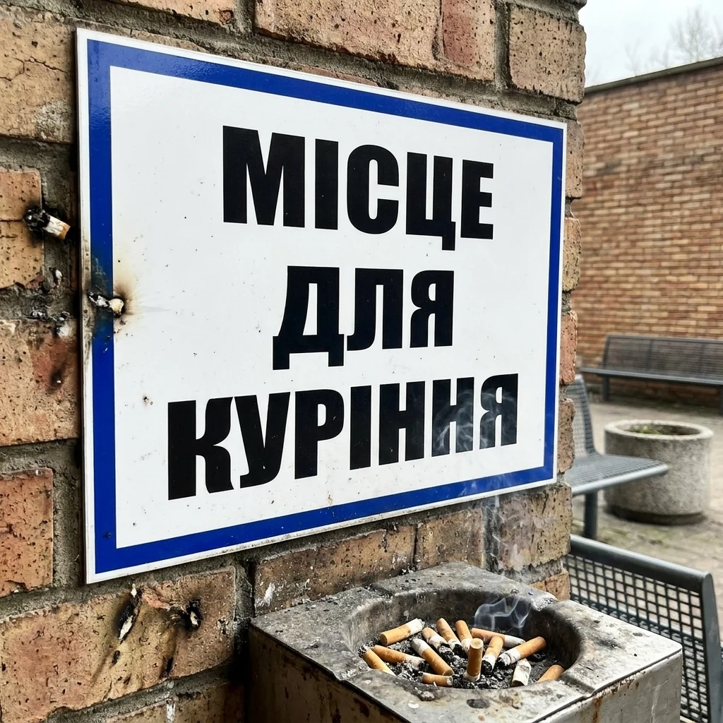 Знак:"Місце для куріння" 250х100 мм. наклейка