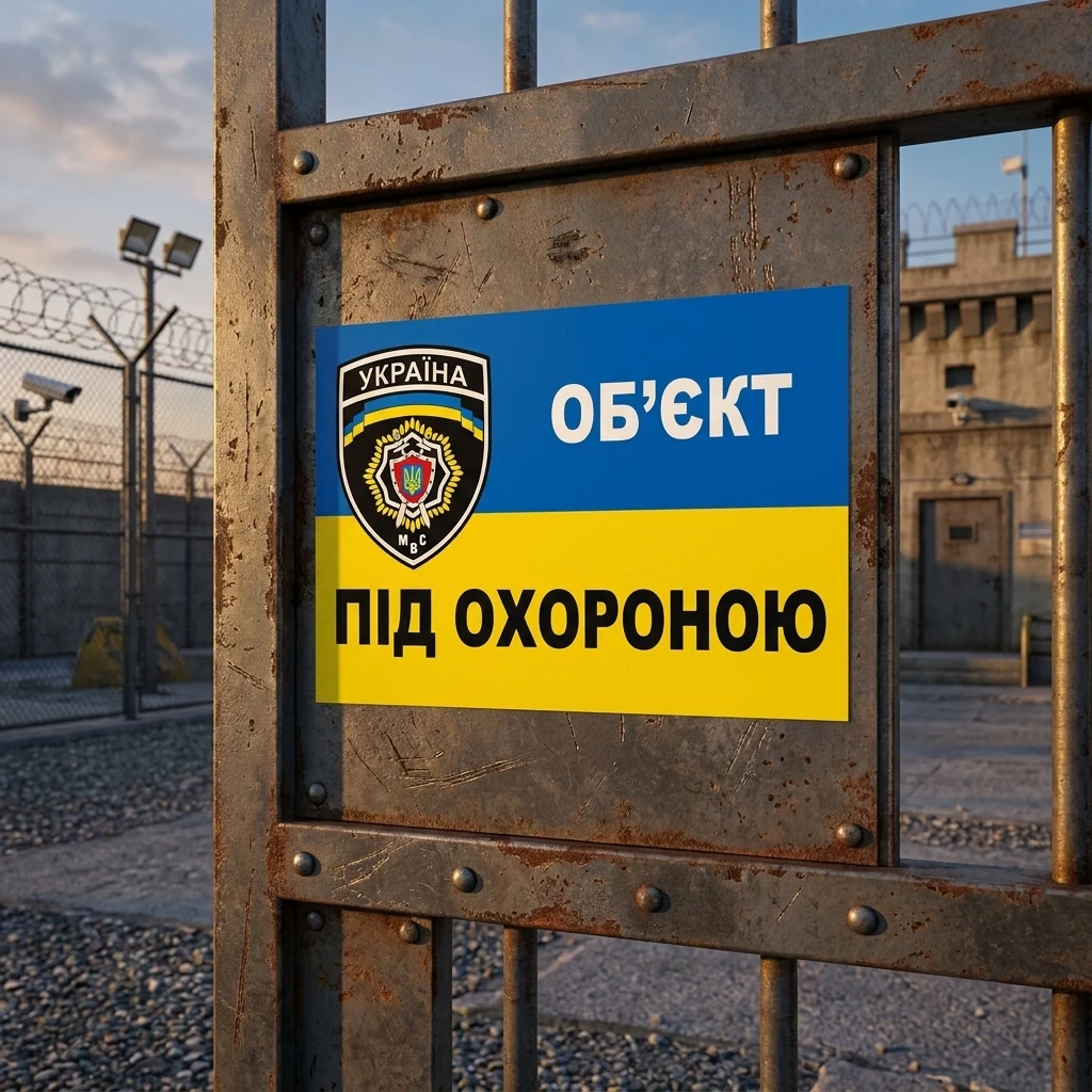 Знак: Об'єкт під охороною. 100х145 мм. наклейка