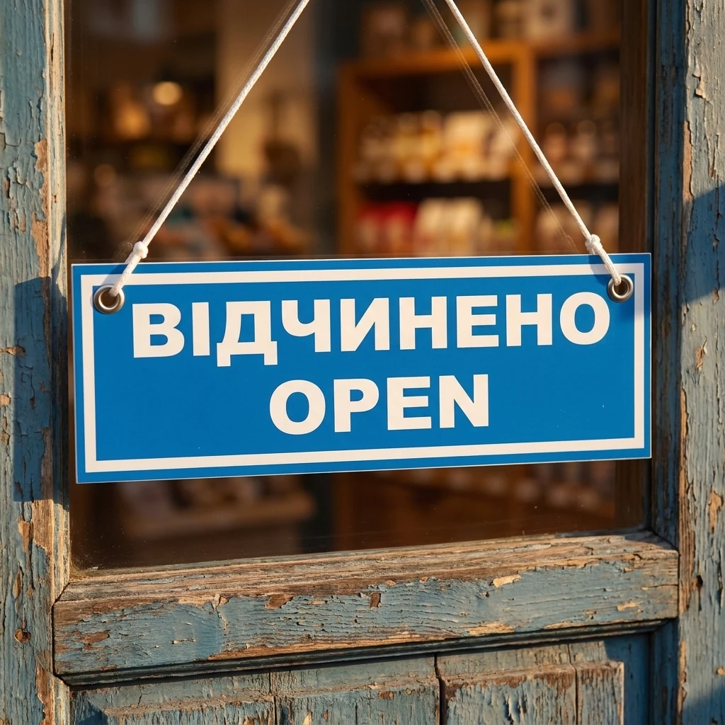 Знак: Відчинено/Зачинено 100х300 мм. пластик