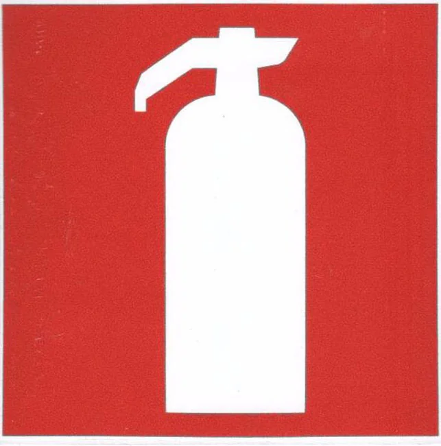 Знак:Вогнегасник. 150х150 мм. наклейка — фото 2