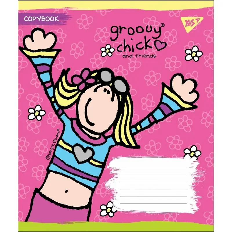 Зошит 12 аркушів клітинка Groovy chink, YES