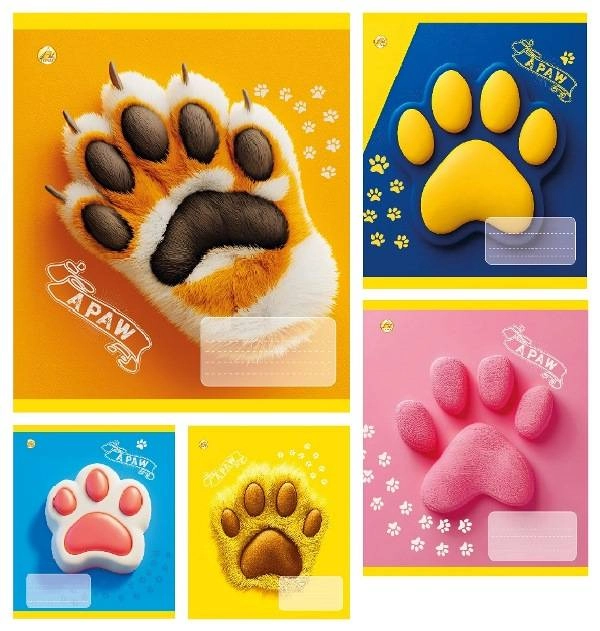 Зошит 12 аркушів клітинка Тверда ТА51111 Лапки — фото 2