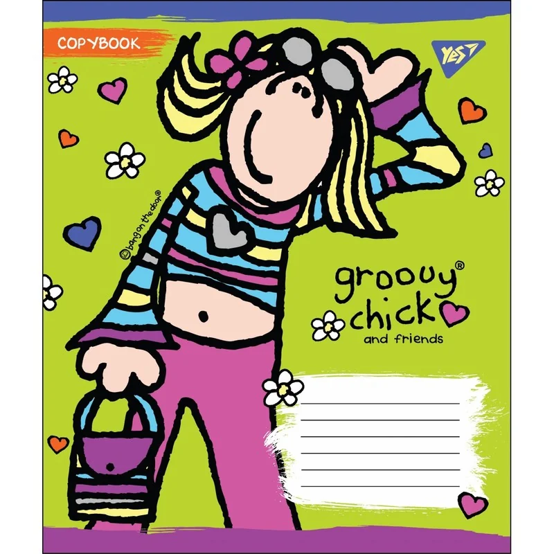 Зошит 12 аркушів коса лінія Groovy chick, YES — фото 3