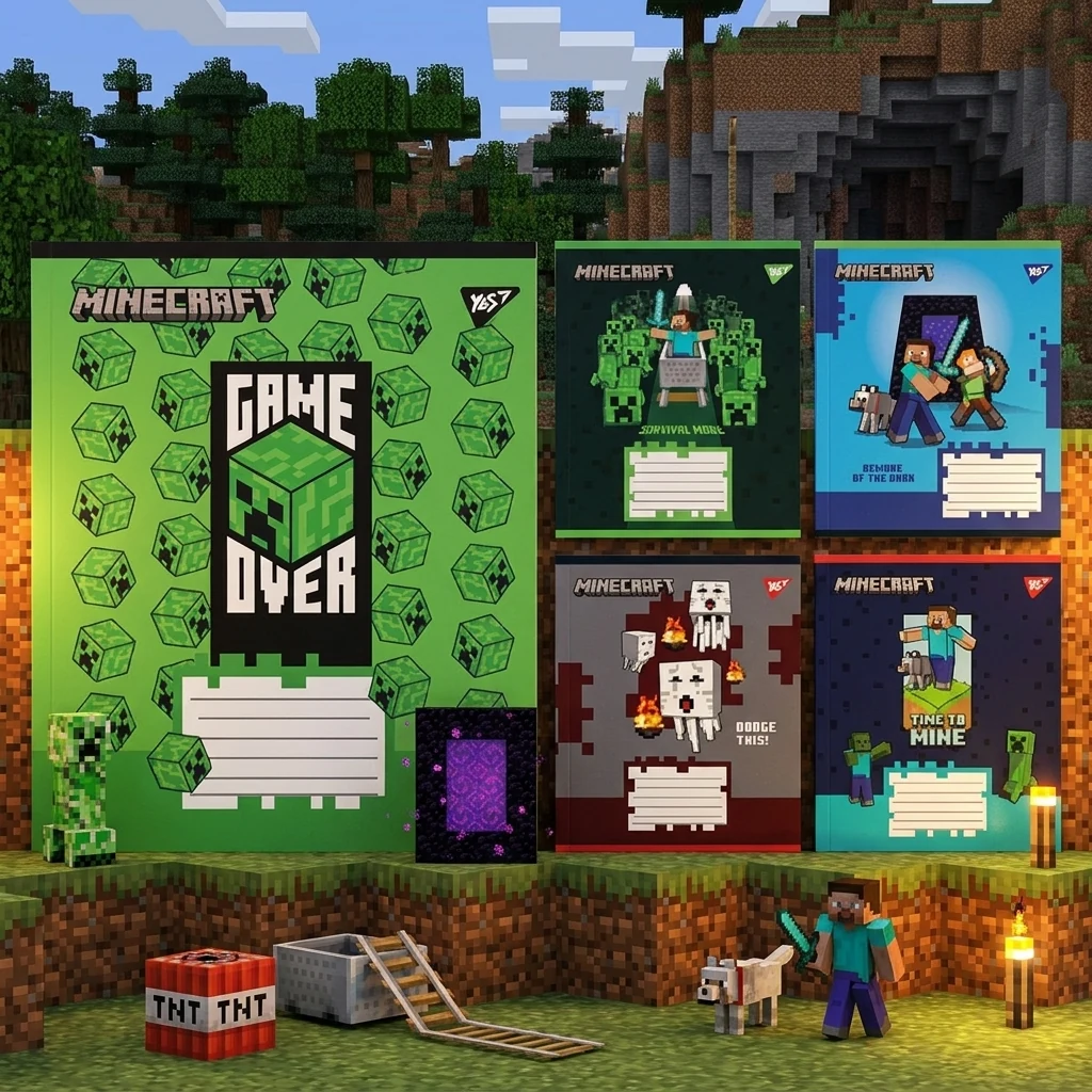 Зошит 12 аркушів лінія Minecraft, YES