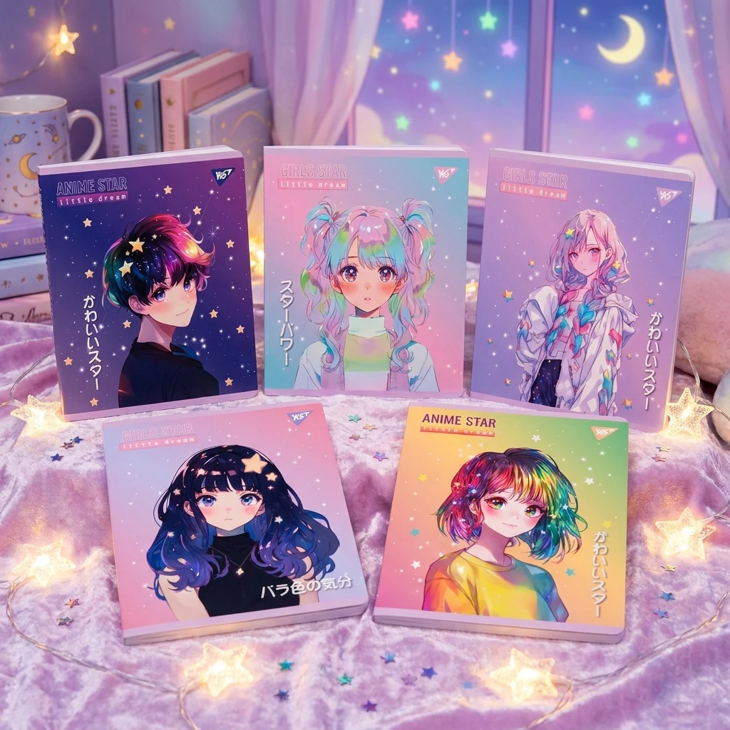 Зошит 12 аркушів у клітинку Anime star, YES