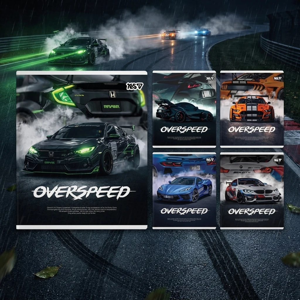 Зошит 18 аркушів клітинка Overspeed, YES