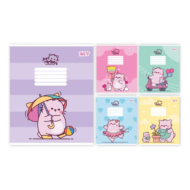 Зошит 18 аркушів клітинка Pembe the cat, YES