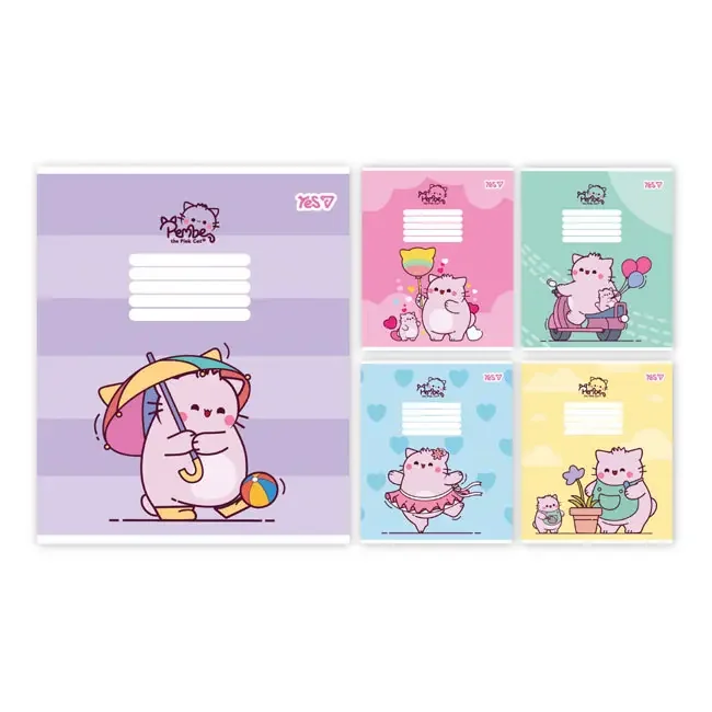 Зошит 18 аркушів лінія Pembe the cat, YES