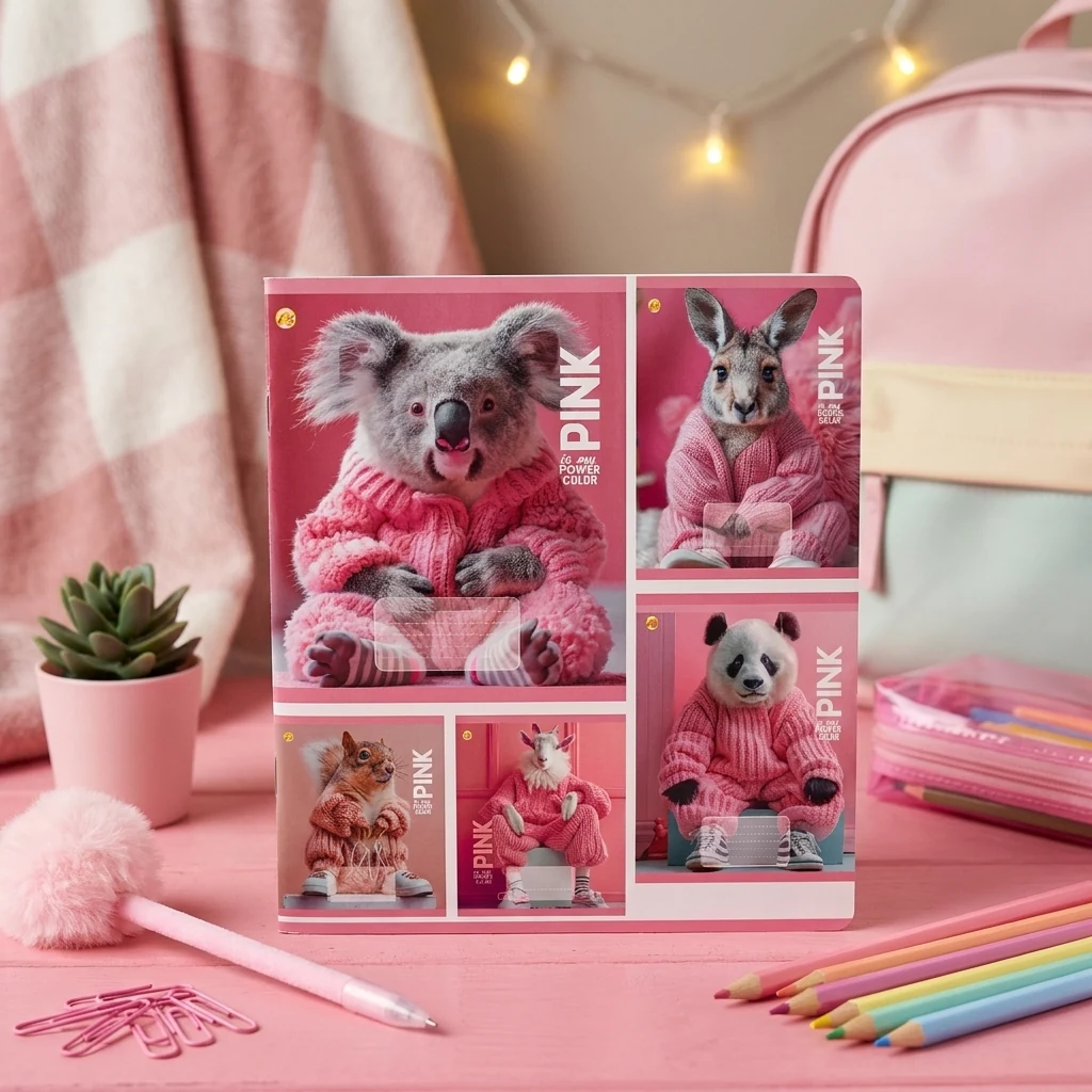 Зошит 24 аркуші клітинка Pink