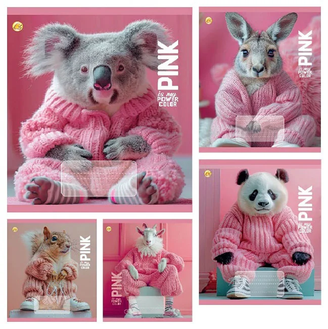 Зошит 24 аркуші клітинка Pink