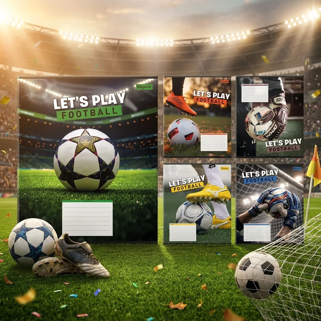 Зошит 24 аркуші лінія Let's play football, 1 Вересня