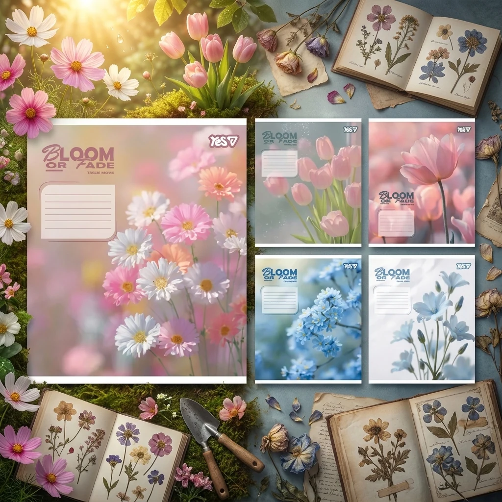 Зошит 36 аркушів клітинка Bloom or fade, YES