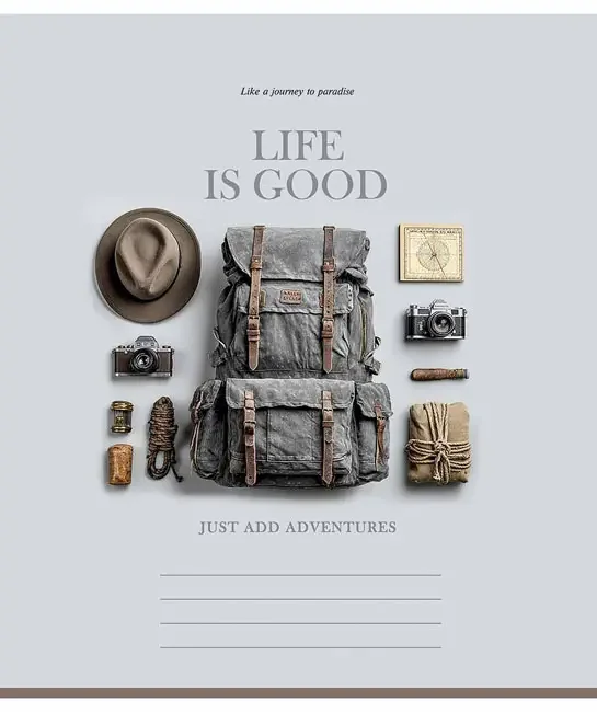 Зошит 48 аркушів клітинка Life Is Good, Школярик — фото 2
