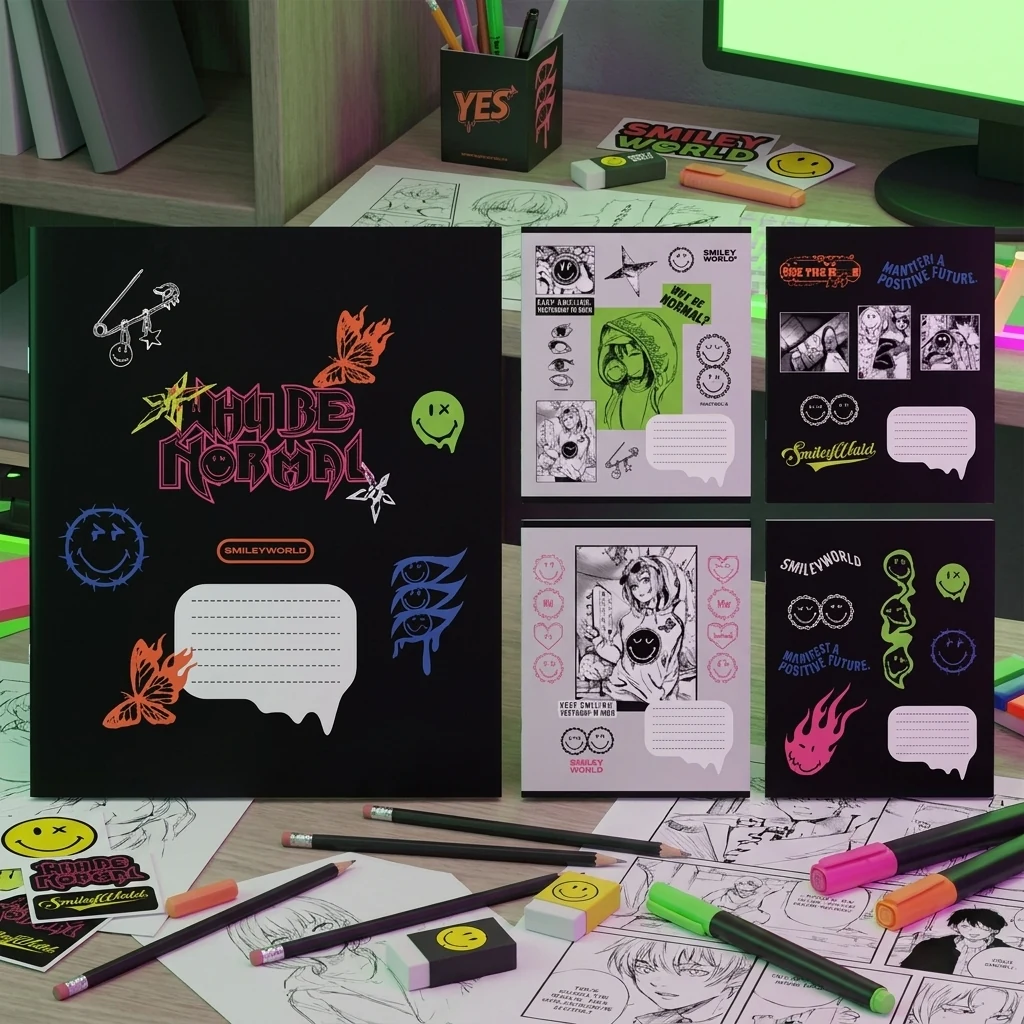 Зошит 48 аркушів клітинка Smiley World Anime , YES