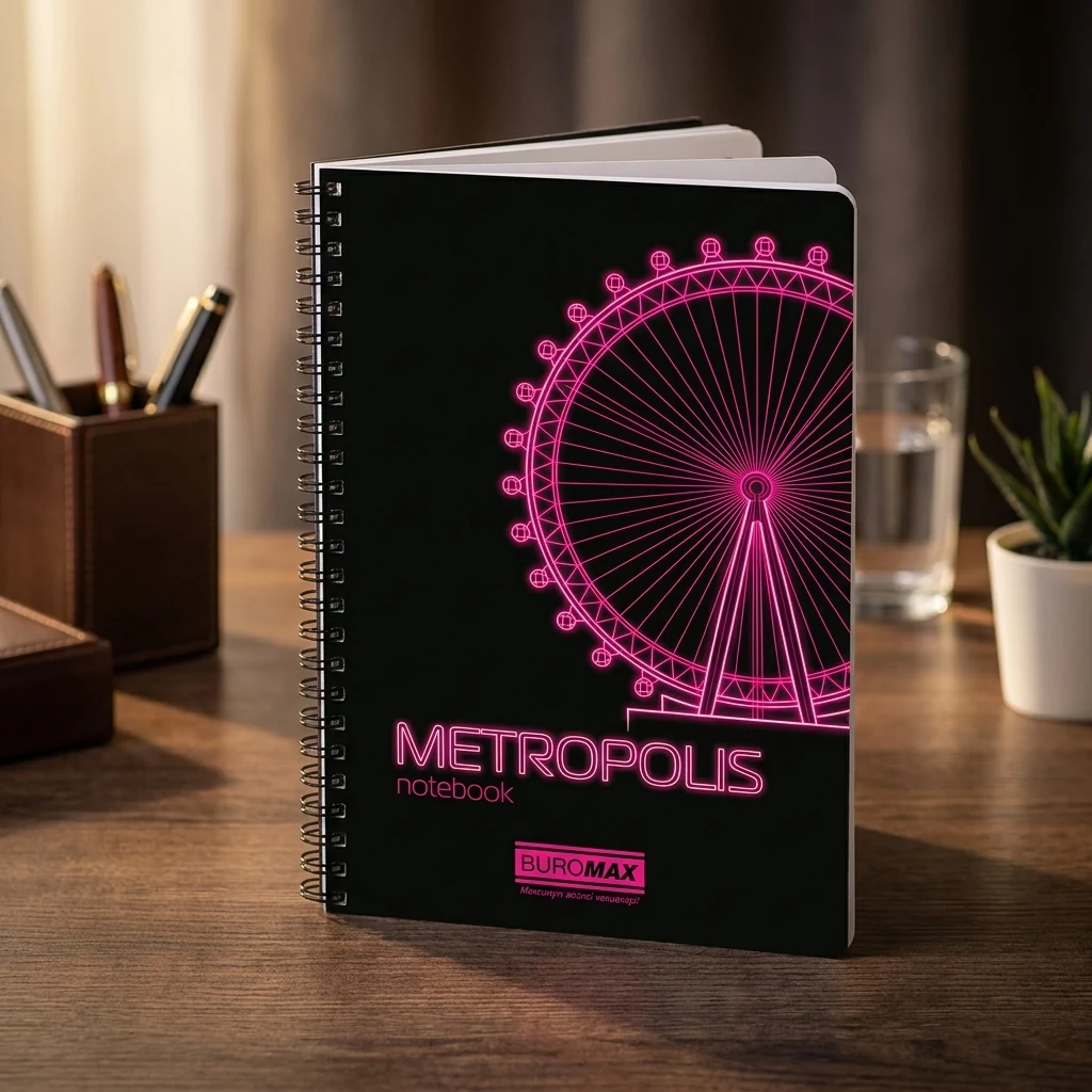 Зошит А4 пружині зверху METROPOLIS 48 аркушів салатовий — Бланки, журнали, календарі