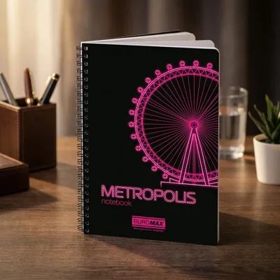 ЗОШИТ А4 пружині зверху METROPOLIS,48арк., BM.24445101-15 салатовий