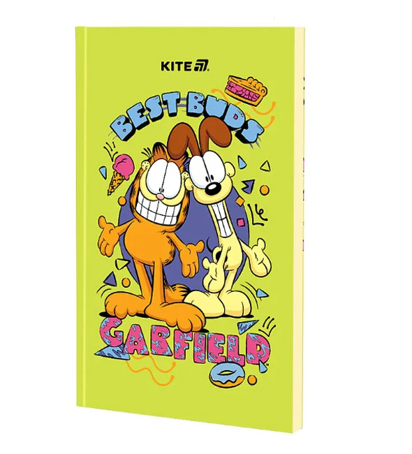 Зошит А5 64 аркушів, блок чистий "Garfield", Kite
