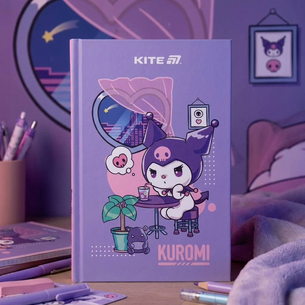 Зошит А5 64 аркушів, блок чистий "Kuromi", Kite