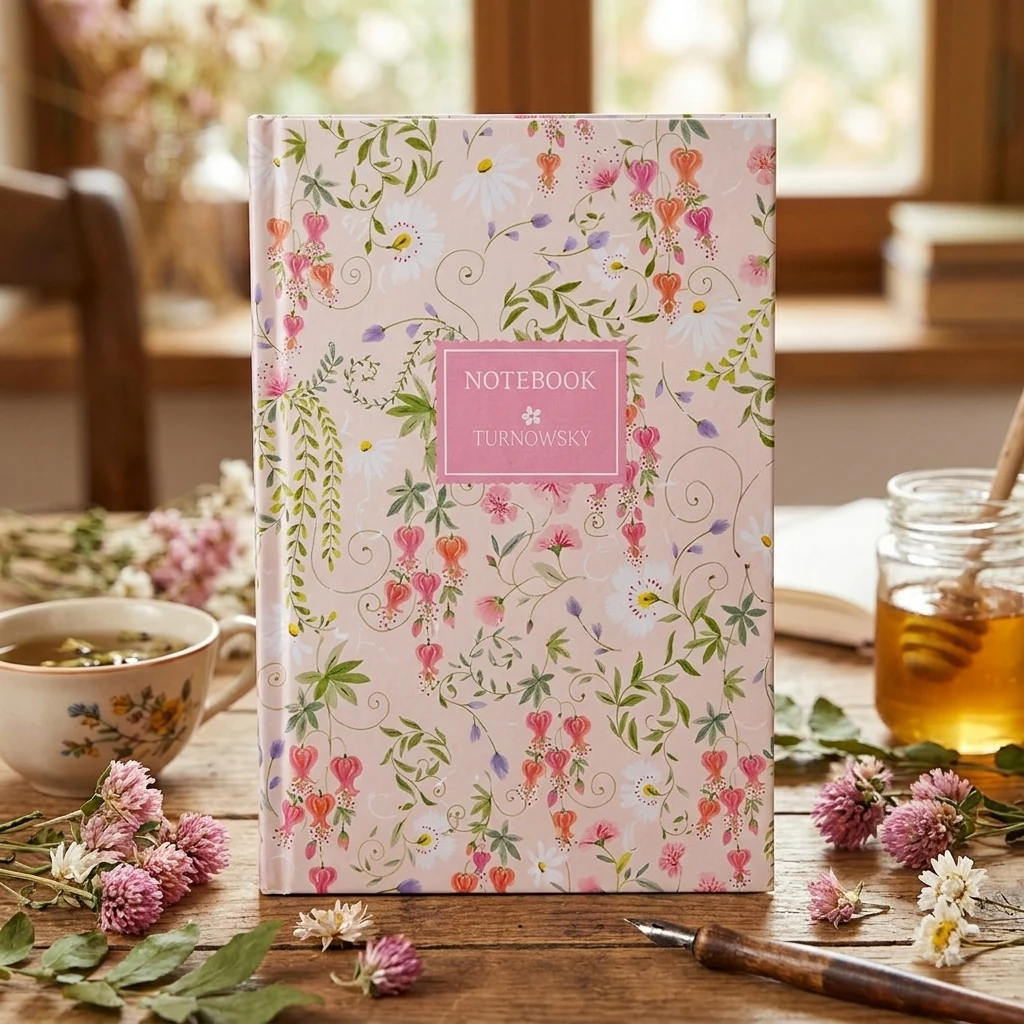Зошит А5 96 аркушів клітинка, картонна обкладинка Floral