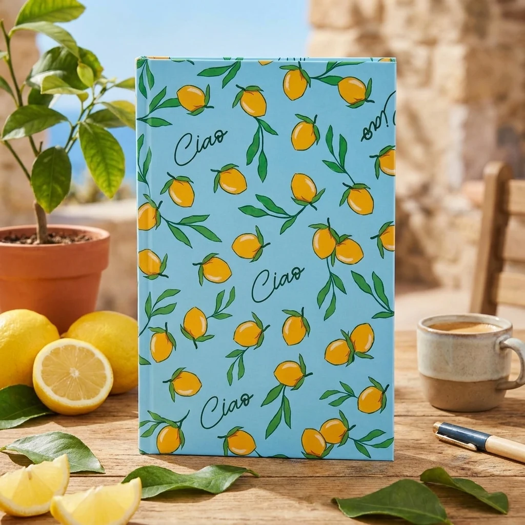 Зошит А5 96 аркушів клітинка, картонна обкладинка Lemon