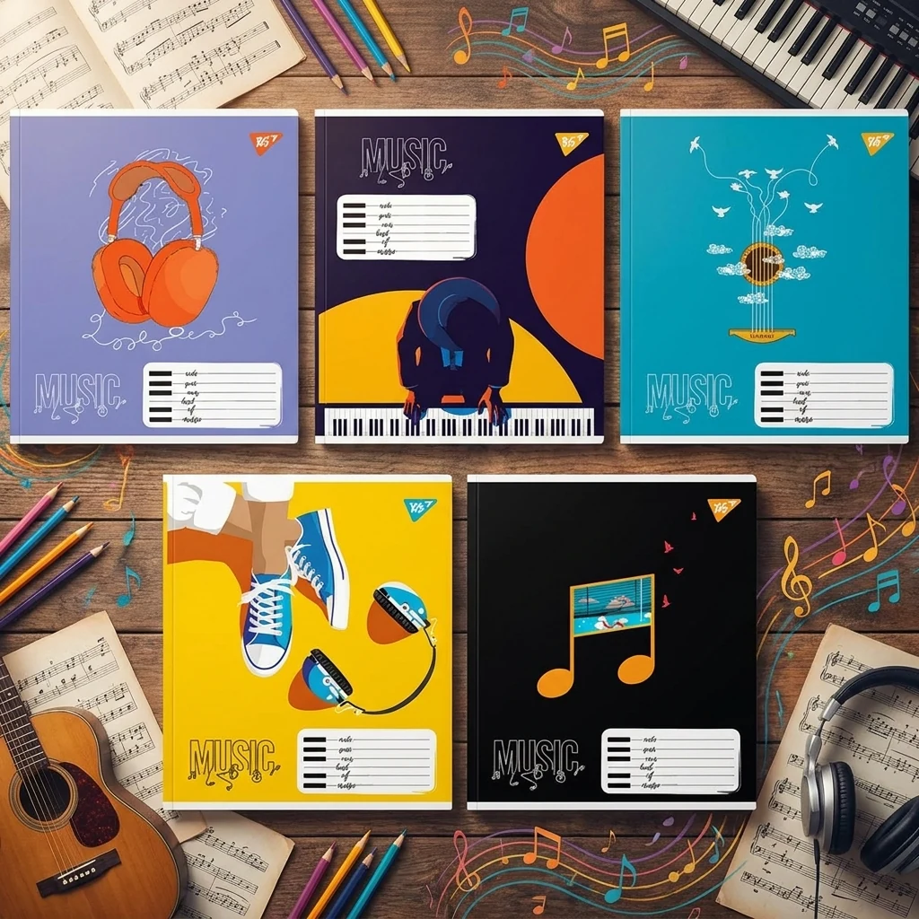 Зошит для нот А5 12 аркушів Colours of music