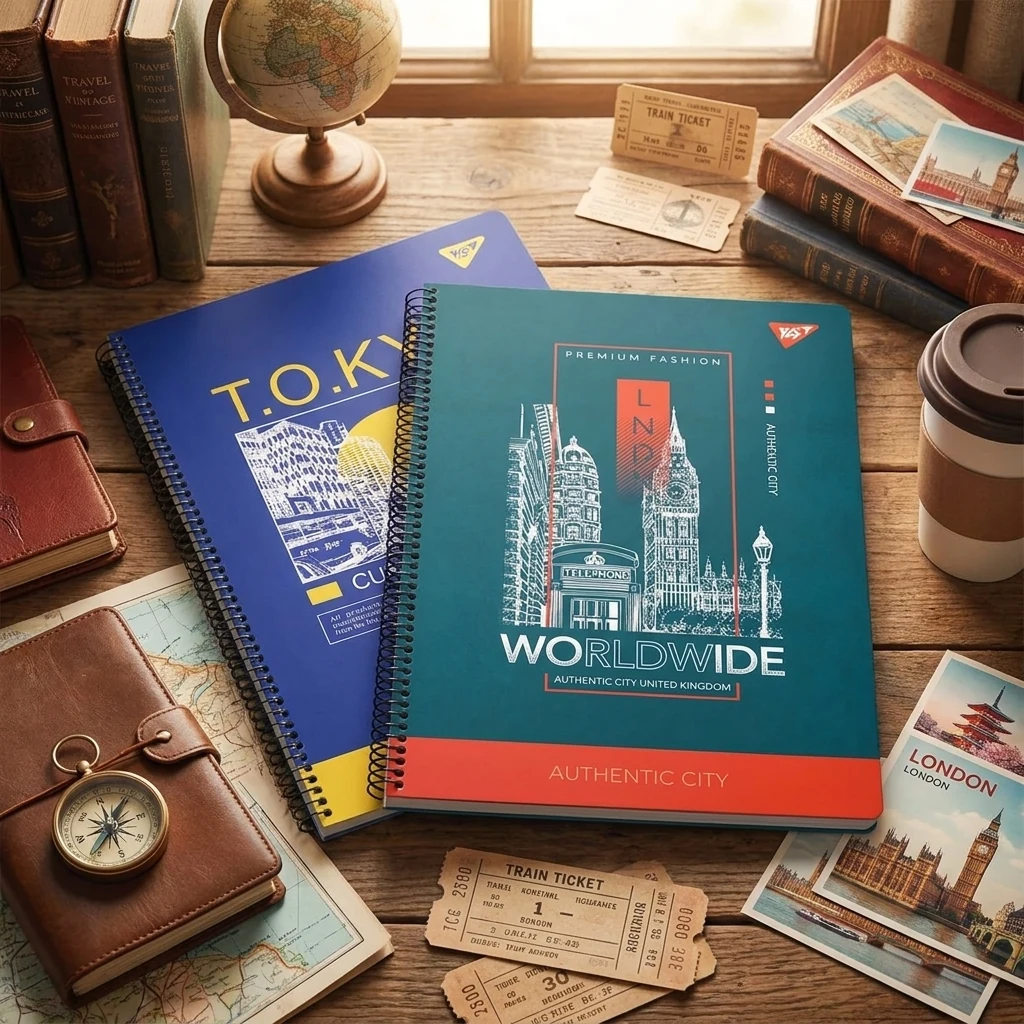 Зошит на спіралі А4 80 аркушів клітинка, картонна обкладинка "Dream place" YES
